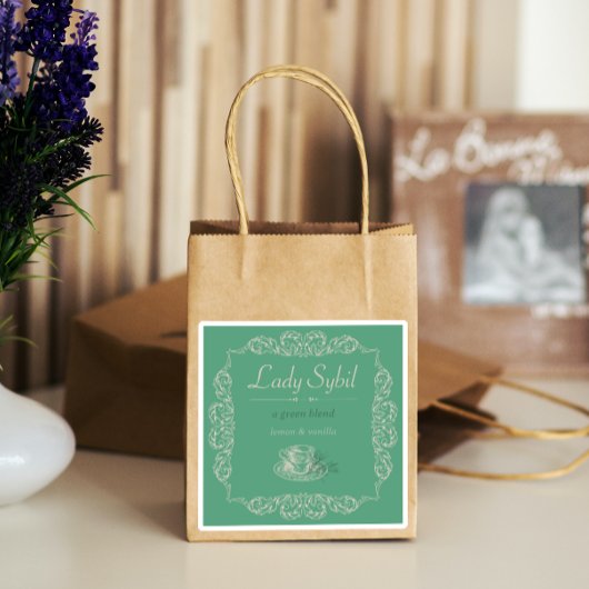 4 stks  aangepaste groene thee sticker