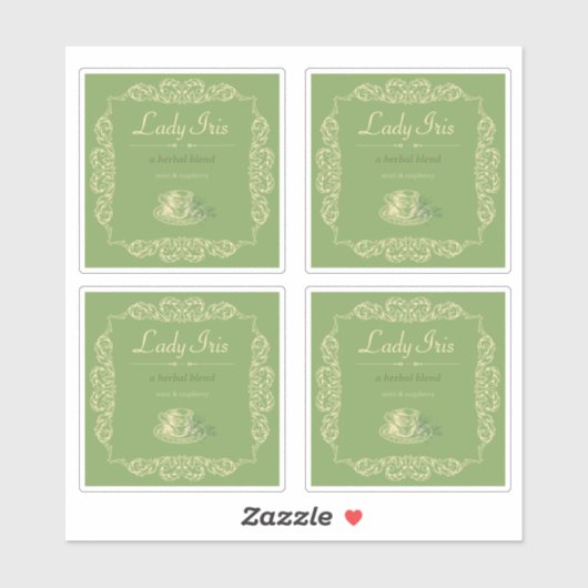 4 stks  aangepaste kruidenthee sticker (Vel)