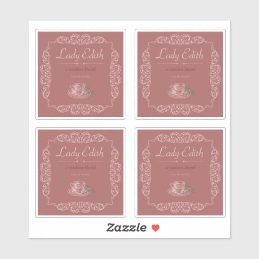 4 stks  aangepaste roobios rode thee sticker (Vel)