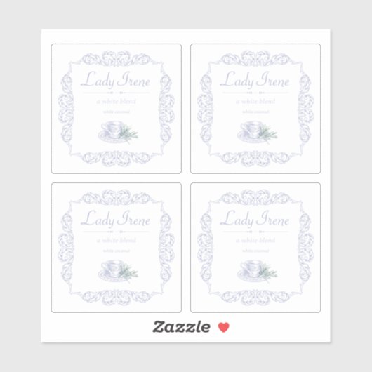 4 stks aangepaste witte thee sticker (Vel)