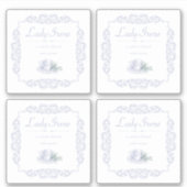 4 stks aangepaste witte thee sticker (Voorkant)