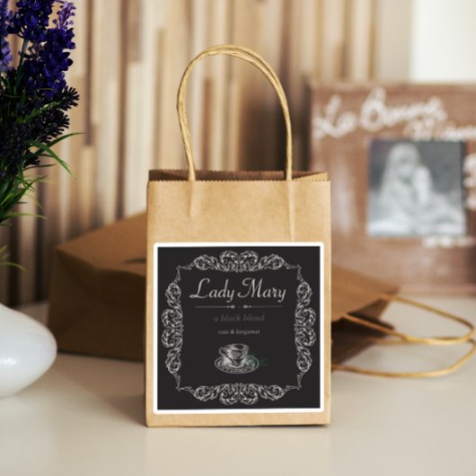 4 stks  aangepaste zwarte thee sticker