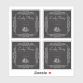 4 stks  aangepaste zwarte thee sticker (Vel)