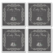 4 stks  aangepaste zwarte thee sticker (Voorkant)