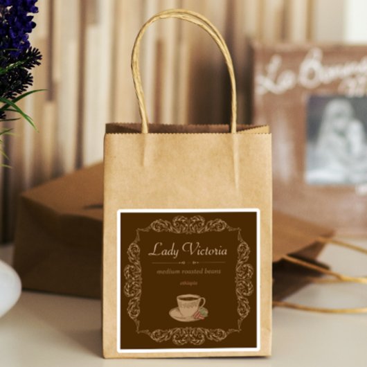 4 stks Bruine aangepaste koffie Sticker