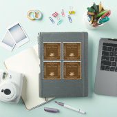 4 stks Bruine aangepaste koffie Sticker (iPad Cover)