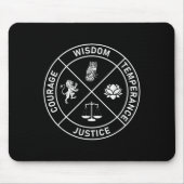 4 Stoïcijnse deugden Wijsheid Temperance Gerechtig Muismat (Voorkant)