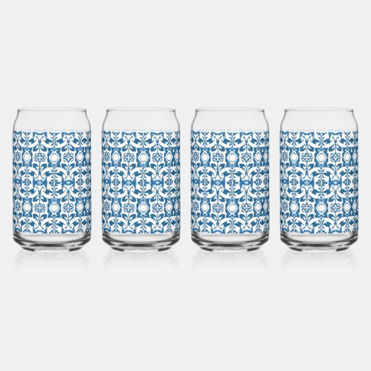 4 stuk glas set | Bohemian Blues (Achterkant)