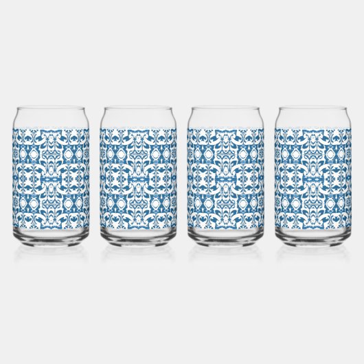 4 stuk glas set | Bohemian Blues (Rechts)
