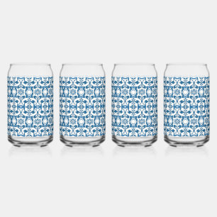 4 stuk glas set Bohemian Blues