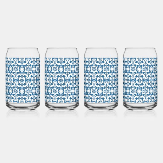 4 stuk glas set | Bohemian Blues (Voorkant)