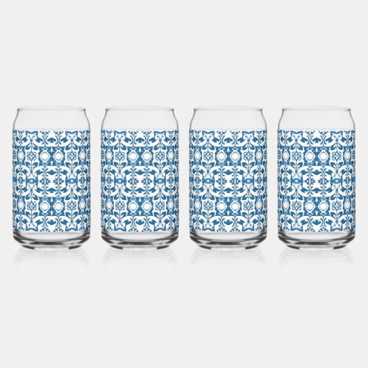 4 stuk glas set | Bohemian Blues (Links)