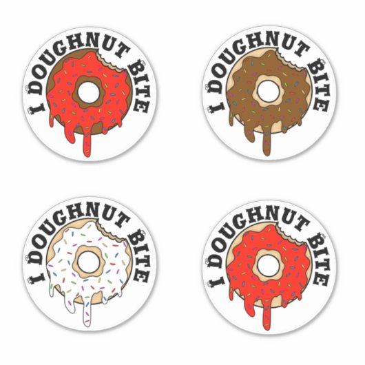 4 stuk I donut Bite Sticker (Voorkant)