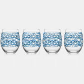 4 stuk Stemless wijnglazen | Bohemian Blues Wijnglas Zonder Voet (Links)