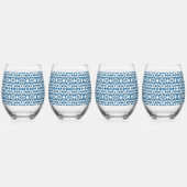 4 stuk Stemless wijnglazen | Bohemian Blues Wijnglas Zonder Voet (Rechts)