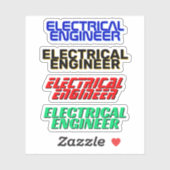 4 stuks - Electrical Engineer Stickers (Waterdicht (Vel)