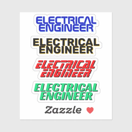 4 stuks - Electrical Engineer Stickers (Waterdicht (Vel)