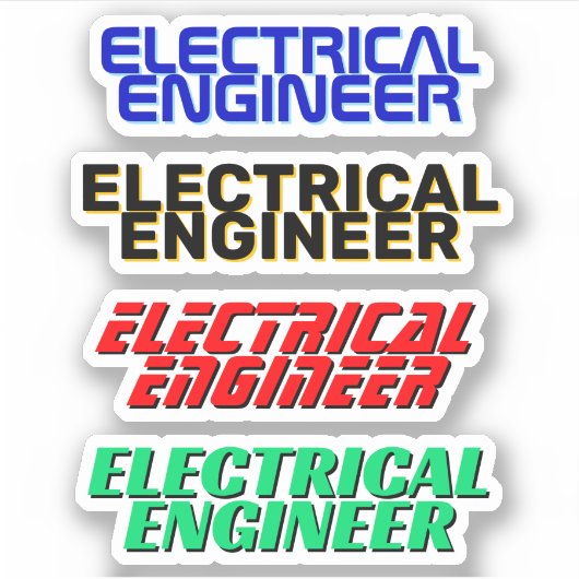 4 stuks - Electrical Engineer Stickers (Waterdicht (Voorkant)