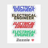 4 stuks - Stickers voor elektrotechnisch ingenieur (Vel)