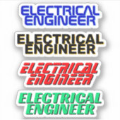 4 stuks - Stickers voor elektrotechnisch ingenieur (Voorkant)