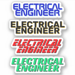 4 stuks - Stickers voor elektrotechnisch ingenieur