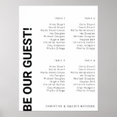 4 tabel Simple White Wedding Seating Chart Poster (Voorkant)
