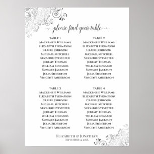 4 Tabel Zilveren Rooster voor weddenschappen Poster