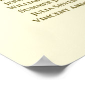 4 Tafel Gold Frills Wedding Seite Chart Cream Poster (Hoek)