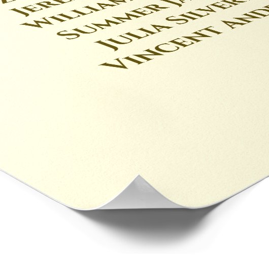 4 Tafel Gold Frills Wedding Seite Chart Cream Poster (Hoek)