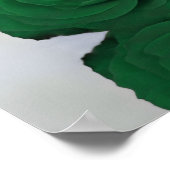 4 Tafel Smaragdgroen Roos Elegant Zitschema Poster (Hoek)