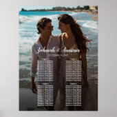 4 tafels elegante foto bruiloft zitgrafiek poster (Voorkant)