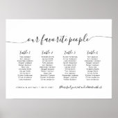 4 Tafels Modern Stoelenkaart van onze favoriete me Poster (Voorkant)
