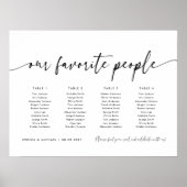 4 Tafels Ons favoriete zitplaatsindeling voor mens Poster (Voorkant)