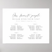 4 Tafels Onze favoriete Mensen Zitschema Plan Poster (Voorkant)