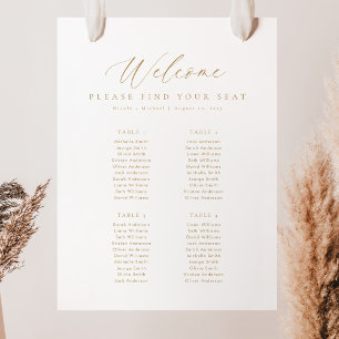 4 Tafels Welkom Zitplaats Chart Poster