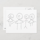 4 Teken Briefkaart (Voorkant / Achterkant)