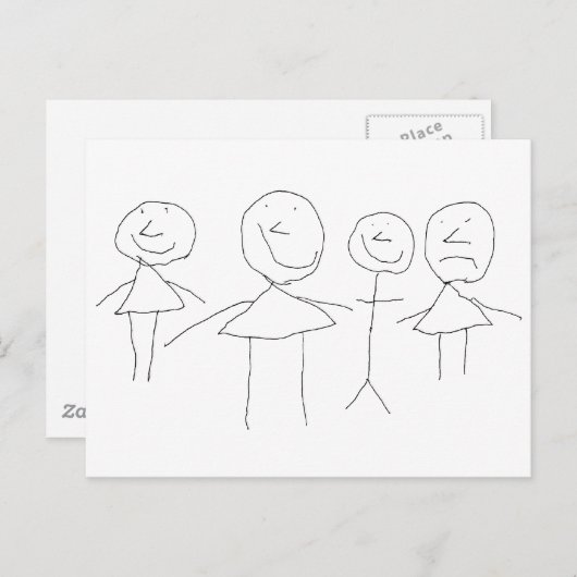 4 Teken Briefkaart (Voorkant / Achterkant)