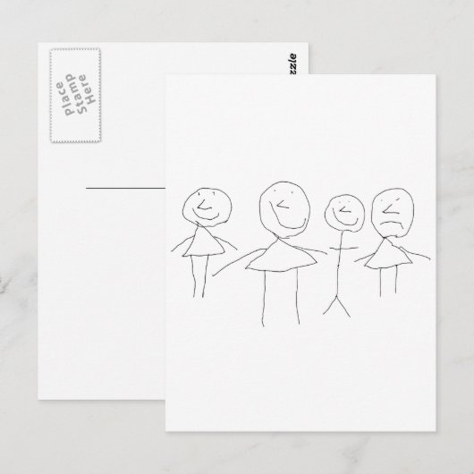 4 Teken Briefkaart (Voorkant / Achterkant)