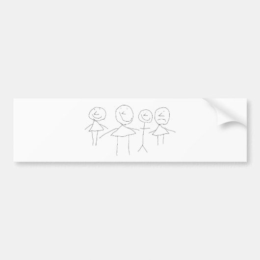 4 Teken Bumpersticker (Voorkant)