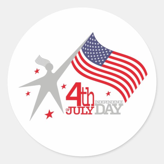 4 th of JULY INDEPENDENCE Day Ronde Sticker (Voorkant)