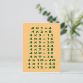 #4 Times Table Collectible Briefkaart (Staand voorkant)