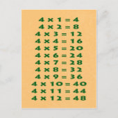 #4 Times Table Collectible Briefkaart (Voorkant)