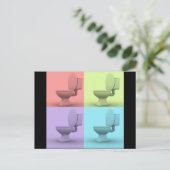 4 toiletten briefkaart (Staand voorkant)
