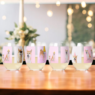 4 tot 16 Fotocollage gepersonaliseerd Wijnglas Zonder Voet