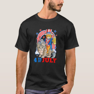 4 uur van juli Cat Independence Day Patriot USA T-shirt