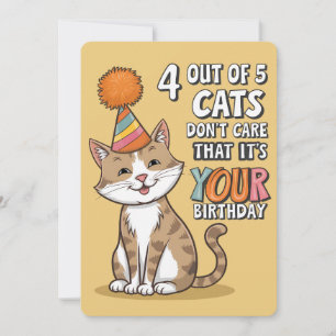 4 van de 5 katten maken zich niet druk dat het je  feestdagenkaart