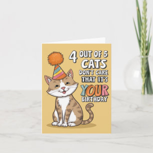 4 van de 5 katten maken zich niet druk dat het je kaart