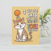 4 van de 5 katten vindt het niet erg dat het je ve feestdagenkaart (Staand voorkant)