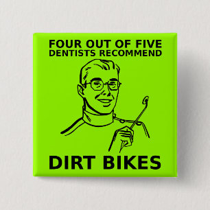 4 van de 5 Tandartsen Dirt Bike Motocross Knop Vierkante Button 5,1 Cm