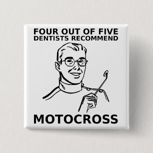 4 van de 5 Tandartsen Motocross Dirt Bike Knop Vierkante Button 5,1 Cm